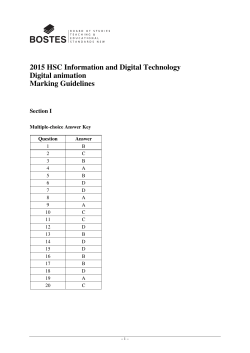 Digital Animation Marking guidelines