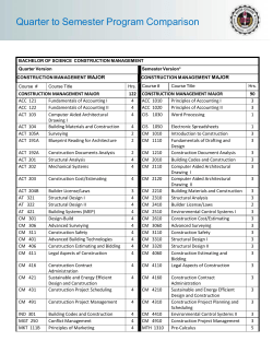 Quarter to Semester Program Comparison