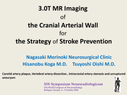 3.0T MR Imaging of the Cranial Arterial Wall for the Strategy