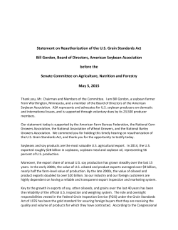 Statement on Reauthorization of the U.S. Grain Standards Act Bill