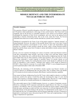missile defence and the intermediate nuclear forces treaty