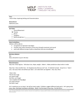 I Have A Box: Exploring Setting and Characterization Katherine