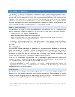 Price Discovery Task Force - The Canadian Cattlemen`s Association