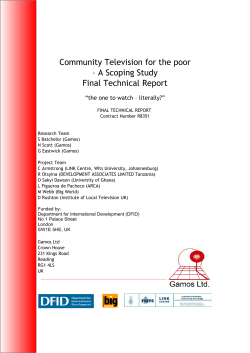 Final Technical Report - Community Television for the Poor
