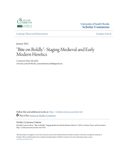 "Bite on Boldly": Staging Medieval and Early