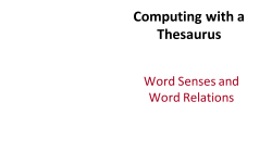 Computing with a Thesaurus