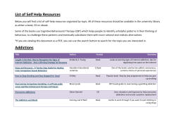 List of Self Help Resources Addictions