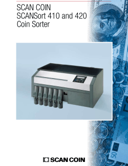 SCAN COIN SCANSort 410 and 420 Coin Sorter