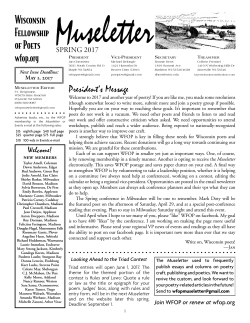 Spring 2017 - Wisconsin Fellowship of Poets