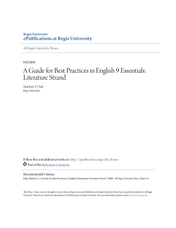 A Guide for Best Practices in English 9 Essentials