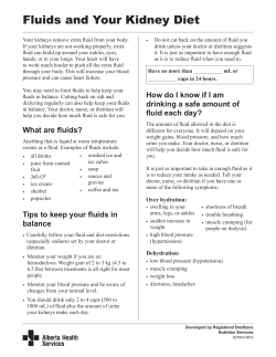 Fluids and Your Kidney Diet