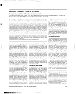 Control of Fumonisin: Effects of Processing