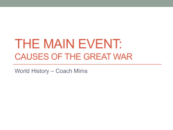 The main event: causes of the great war