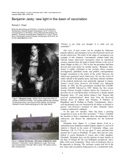 Benjamin Jesty: new light in the dawn of vaccination