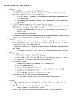 Philippians Historical Background