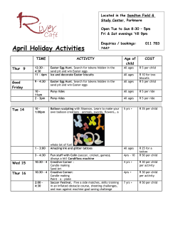 April Holiday Activities