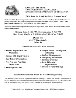 2014 Train The School Bus Driver Trainer Course