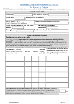 Revalidation Self-Declaration - Health Education East Midlands VLE