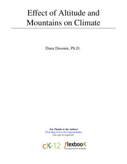 Effect of Altitude and Mountains on Climate