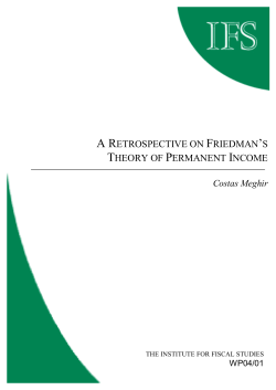 Permanent Income Hypothesis - Institute for Fiscal Studies