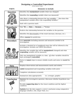 Designing a Scientific Investigation
