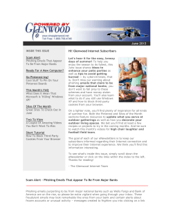 Hi! Glenwood Internet Subscribers Scam Alert &ndash; Phishing Emails