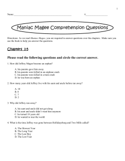 Maniac Magee Comprehension Questions