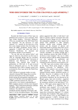 who discovered the water channels (aquaporins)