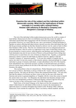 Examine the role of the subject and the individual within democratic