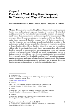 Fluoride: A World Ubiquitous Compound, Its Chemistry, and Ways of