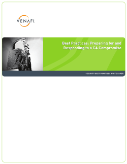 Best Practices: Preparing for and Responding to a CA Compromise