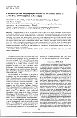 Epidemiologic and Zoogeographic Studies on