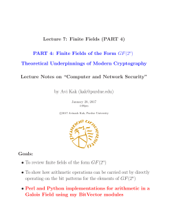 Lecture 7: Finite Fields (PART 4) PART 4: Finite Fields of the Form