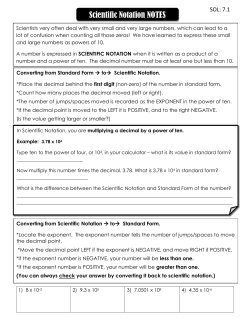 Scientific Notation NOTES