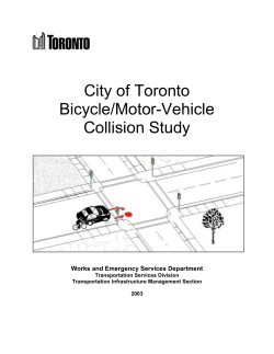 City of Toronto Bicycle/Motor-Vehicle Collision Study 2003.