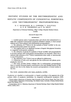 Isotopic Studies of the Erythropoietic and Hepatic
