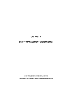 CAR PART X SAFETY MANAGEMENT SYSTEM (SMS)
