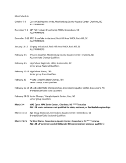 Meet Schedule October 7-9 Queen City Dolphins