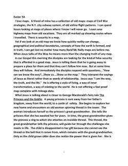 Easter 5A I love maps. A friend of mine has a collection of old maps