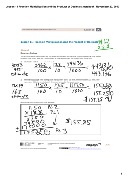 Lesson 11 Fraction Multiplication and the Product of Decimals