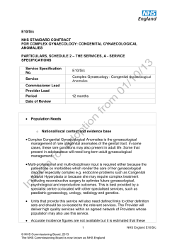 E10/S/c NHS STANDARD CONTRACT FOR COMPLEX