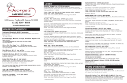 catering menu breakfast/brunch lunch hors d`oeuvres