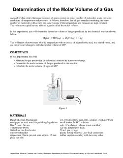 Determination of the Molar Volume of a Gas
