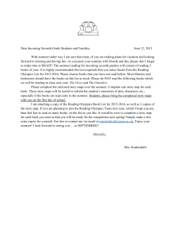 Dear Incoming Seventh Grade Students and Families, June 12