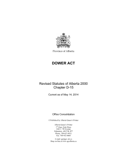 dower act - Alberta Queen`s Printer