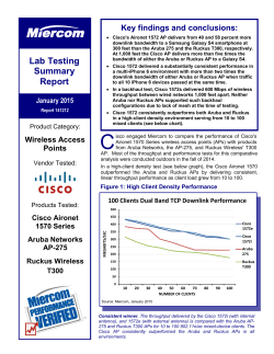 Miercom Report - Cisco Aironet 1570 Series Competitive Testing