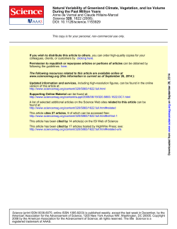 Natural Variability of Greenland Climate, Vegetation, and Ice