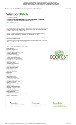 ECOFEST Set for Saturday