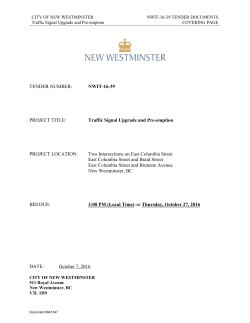 TENDER NUMBER: NWIT-16-39 PROJECT TITLE: Traffic Signal