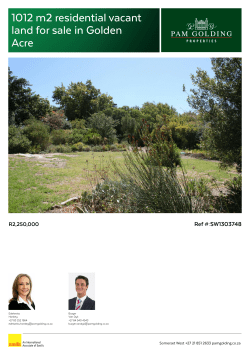 1012 m2 residential vacant land for sale in Golden Acre